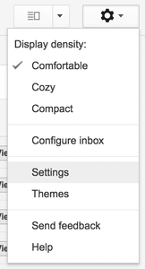 Navigating to Gmail settings
