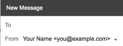 Composing a new Gmail message sent from a custom email address