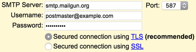 Providing SMTP credentials for your new email address to Gmail