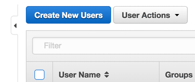 New user creation button