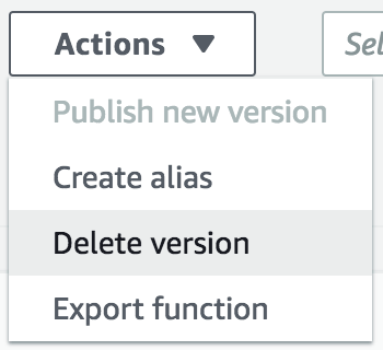 Delete Lambda version